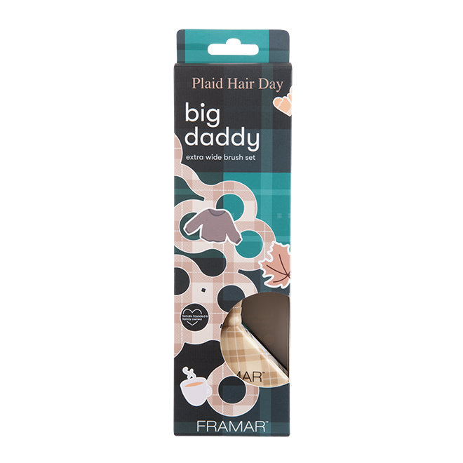 Framar Plaid Hair Day Big Daddy Extra Wide Brush Set