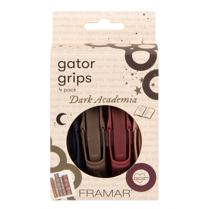 Framar Dark Academia Gator Grip Clips - 4pc