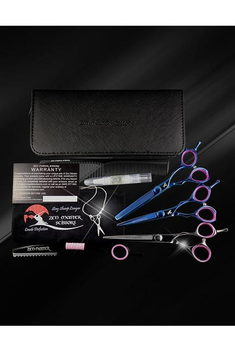 Zen Master Apprentice/Student 3 Scissor Kit  Blue Titanium